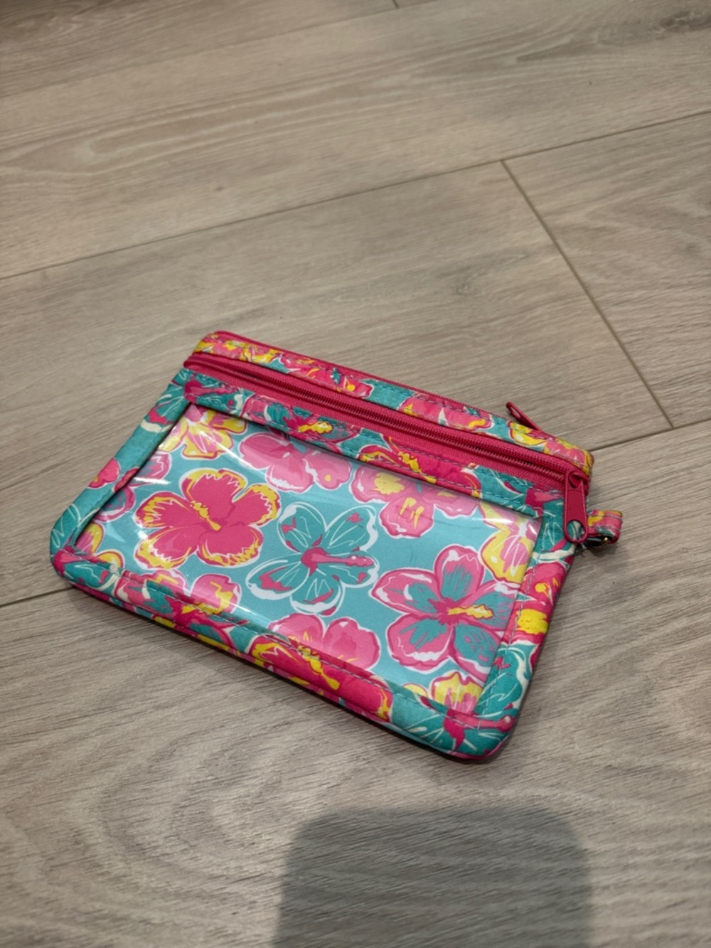 Simply Southern Floral Cosmetic Pouch - Teal, Pink & Yellow